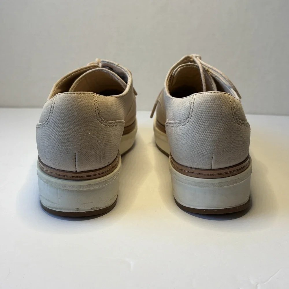 Clarks Teadale Women's Sz 9 Blush Pink Leather‎ Lace Up Oxford Platform Sneaker